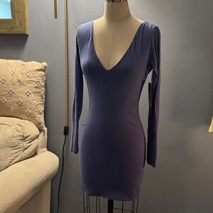 Blue Purple Long Sleeve Dress